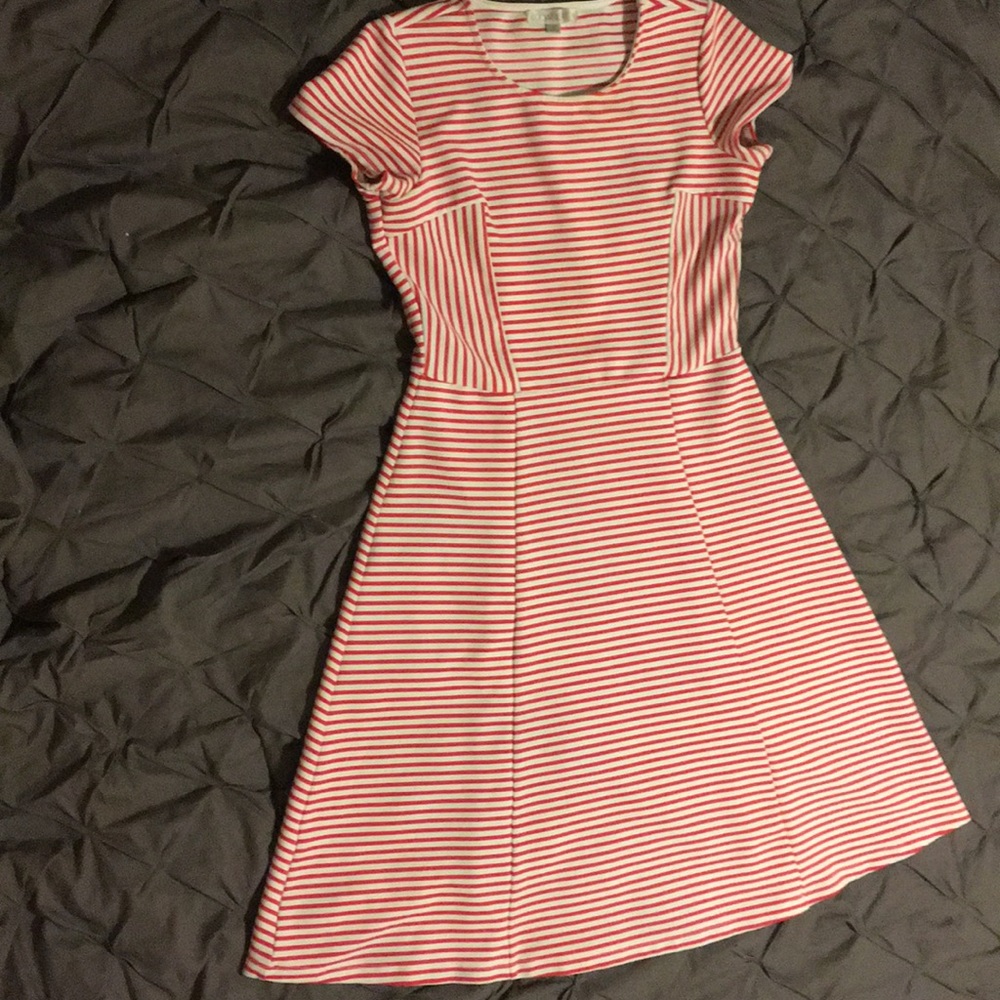White & red modest dress